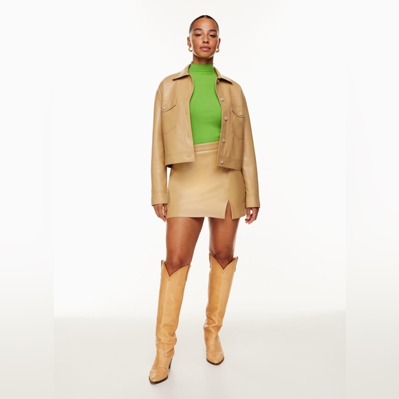 Aritzia Wilfred Trilogy Turtleneck - Cucamelon Green Ribbed Longsleeve Sweater - Picture 5 of 9